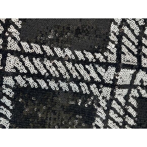 Ted Baker 4 Black White Hoopss Checkered Sequin Mini Skirt Size 12 US Windowpane - Picture 4 of 16